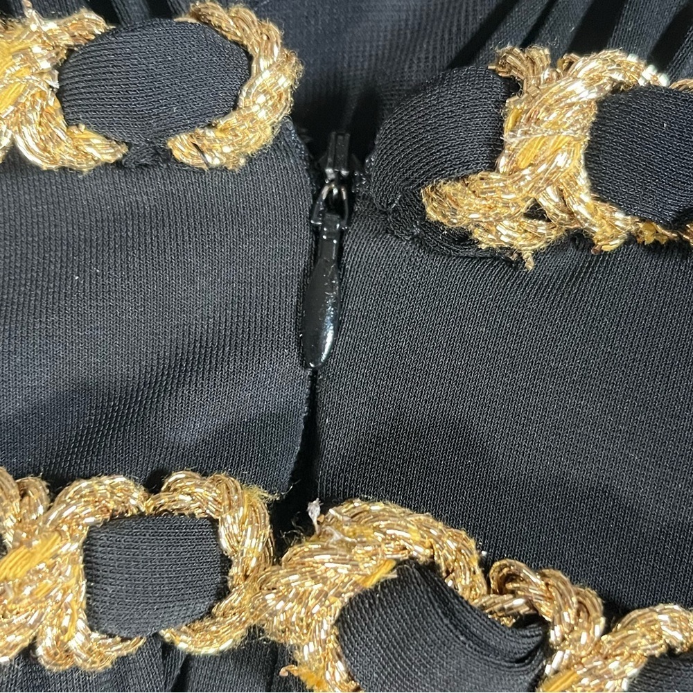 Marchesa Black and Gold Mini Dress - Picture 7 of 9